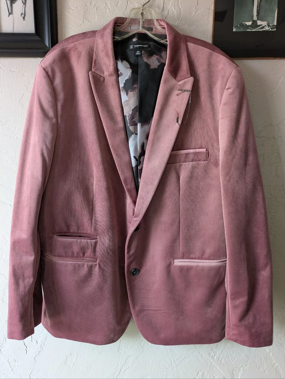 INC Pink Velvet Blazer